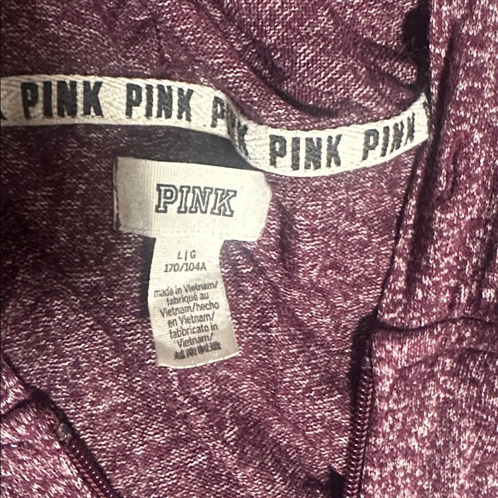 PINK Victoria's Secret Women's Maroon zip up - Picture 5 of 7